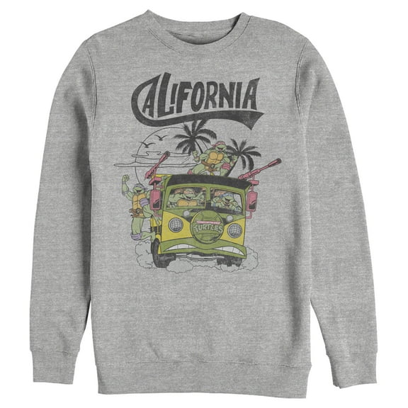 Men's Teenage Mutant Ninja Turtles California Van  Sweatshirt Athletic Heather 3X Large