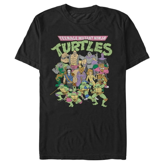 Men's Teenage Mutant Ninja Turtles Cartoon Characters Graphic Tee Black Medium