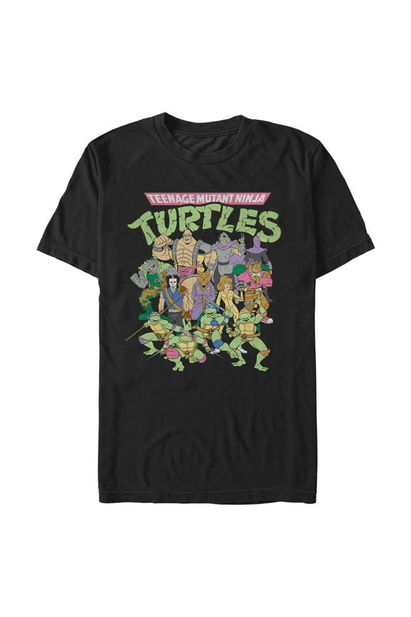 Men's Teenage Mutant Ninja Turtles Cartoon Characters Graphic Tee Black X Large