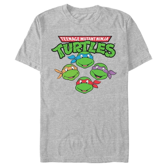 Men's Teenage Mutant Ninja Turtles Character Faces Graphic Tee Athletic Heather 3X Large