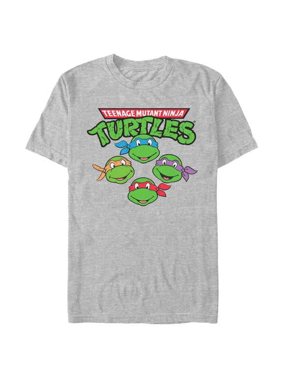 Men's Teenage Mutant Ninja Turtles Character Faces Graphic Tee Athletic Heather Large
