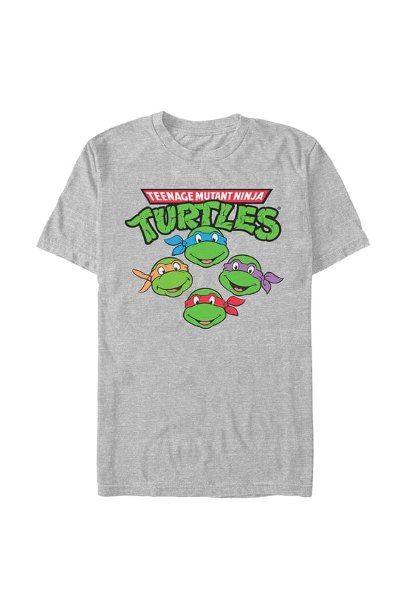 Men's Teenage Mutant Ninja Turtles Character Faces Graphic Tee Athletic Heather Small
