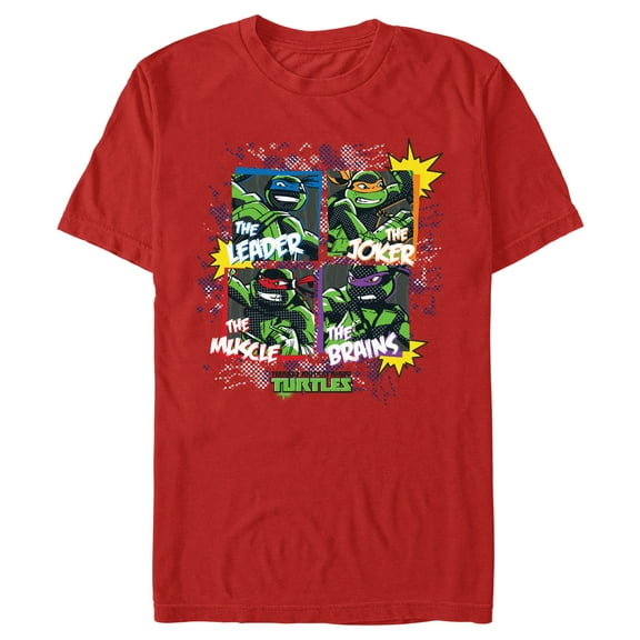 Men's Teenage Mutant Ninja Turtles Comic Book Nicknames  Graphic Tee Red X Large