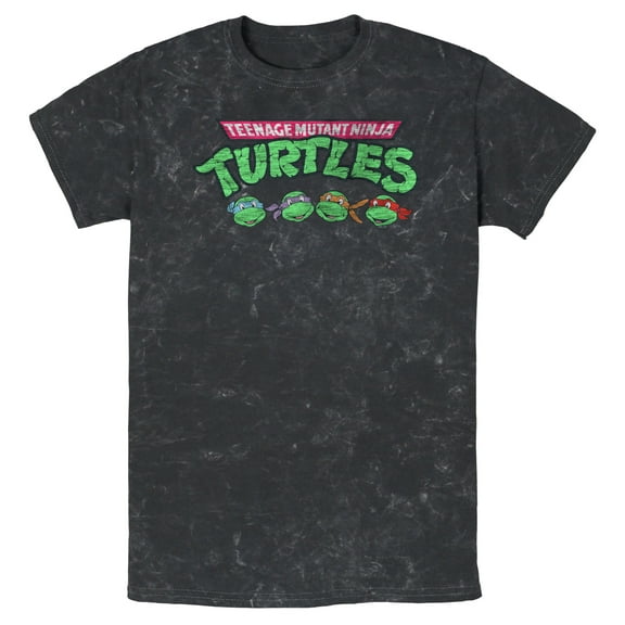 Men's Teenage Mutant Ninja Turtles Distressed Character Lineup Graphic Tee Black X Large