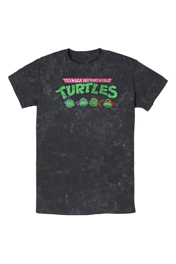 Men's Teenage Mutant Ninja Turtles Distressed Character Lineup Graphic Tee Black X Large