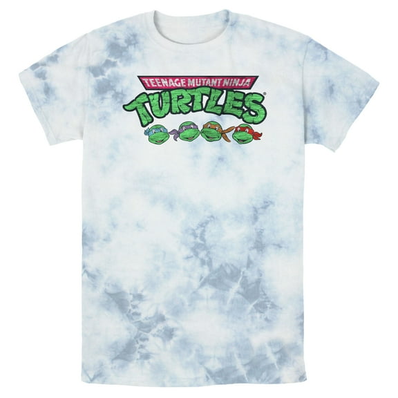 Men's Teenage Mutant Ninja Turtles Distressed Character Lineup  Graphic Tee White/Blue Medium