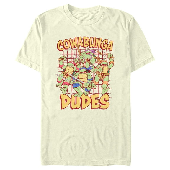 Men's Teenage Mutant Ninja Turtles Distressed Cowabunga Dudes  Graphic Tee Beige 2X Large