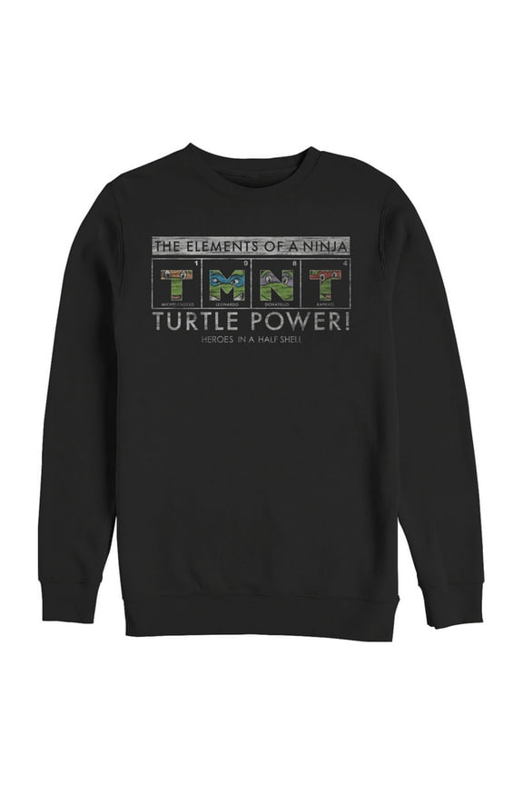 Men's Teenage Mutant Ninja Turtles Distressed Elements of a Ninja Sweatshirt Black 3X Large