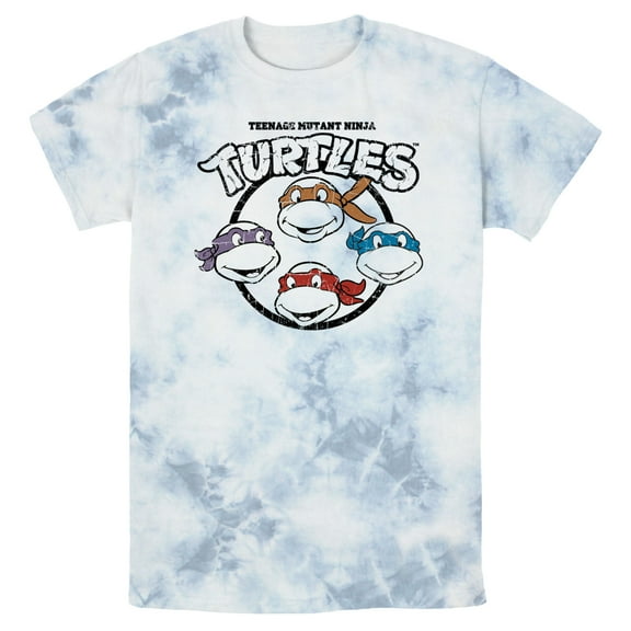 Men's Teenage Mutant Ninja Turtles Distressed Group Logo  Graphic Tee White/Blue X Large