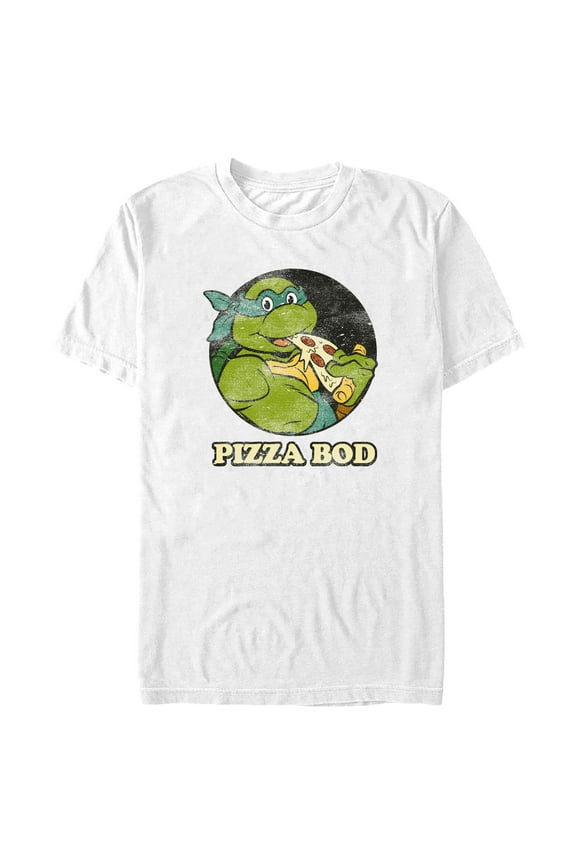 Men's Teenage Mutant Ninja Turtles Distressed Leonardo Pizza Bod Graphic T-Shirt