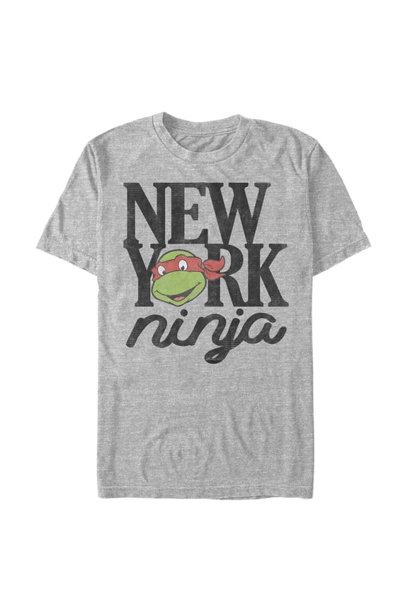 Men's Teenage Mutant Ninja Turtles Distressed New York Donatello Face Graphic Tee Athletic Heather 3X Large