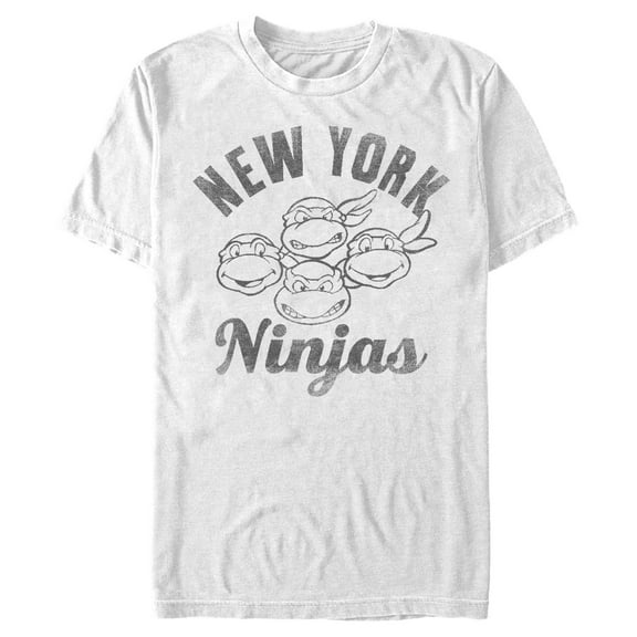 Men's Teenage Mutant Ninja Turtles Distressed New York Ninjas  Graphic Tee White X Large
