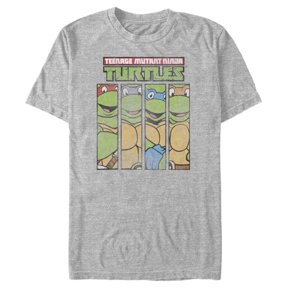Men's Teenage Mutant Ninja Turtles Distressed Panels Graphic Tee Athletic Heather Small