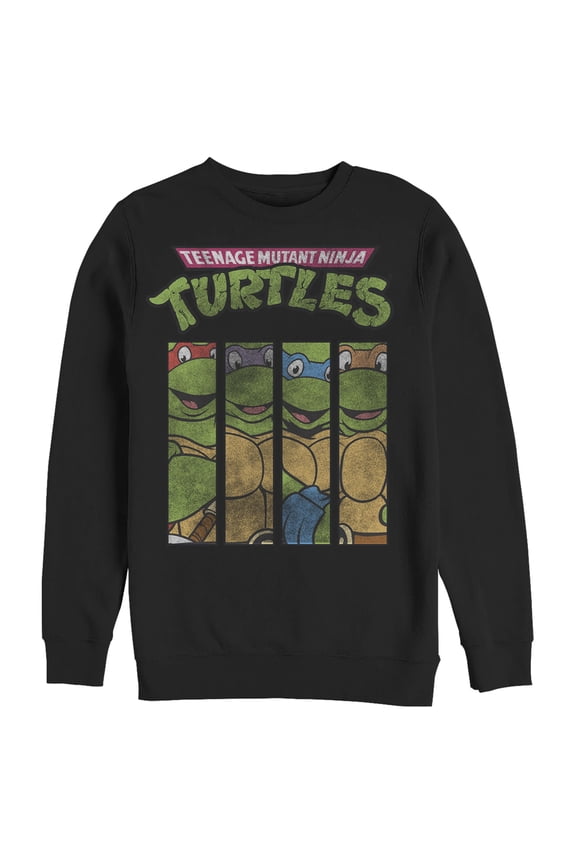 Men's Teenage Mutant Ninja Turtles Distressed Panels Sweatshirt Black X Large