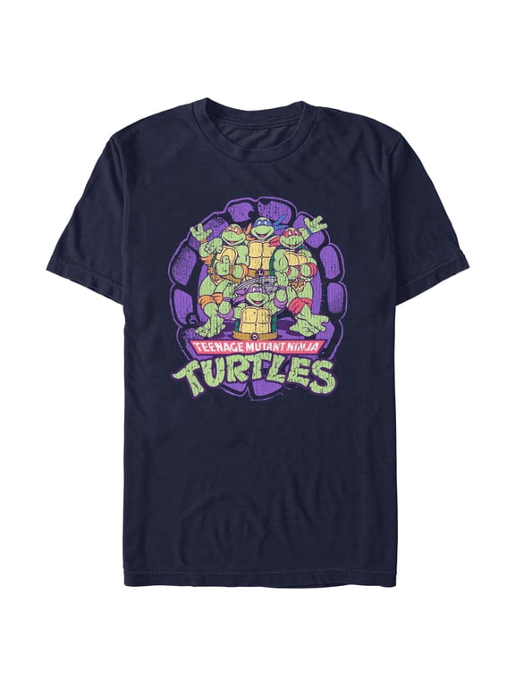 Men's Teenage Mutant Ninja Turtles Distressed Purple Shell Graphic T-Shirt