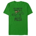 thumbnail image 1 of Men's Teenage Mutant Ninja Turtles Distressed Raphael All I Want for Christmas Is Pizza  Graphic Tee Kelly Green Medium, 1 of 5