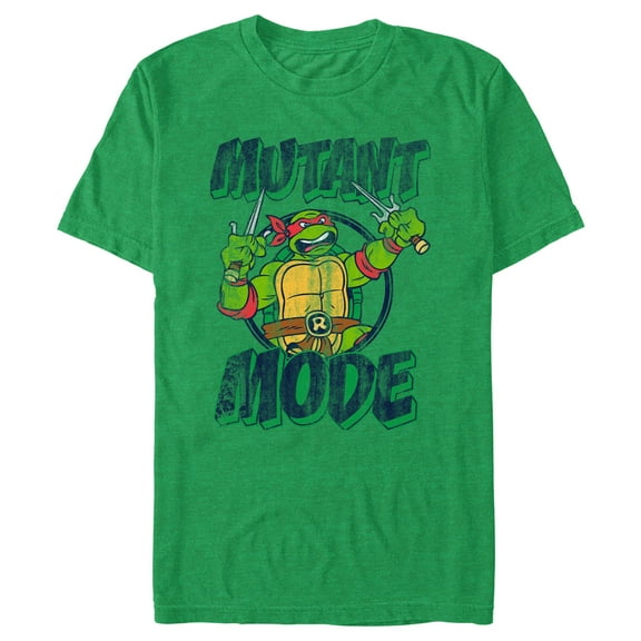 Men's Teenage Mutant Ninja Turtles Distressed Raphael Mutant Mode Graphic Tee Kelly Heather 2X Large