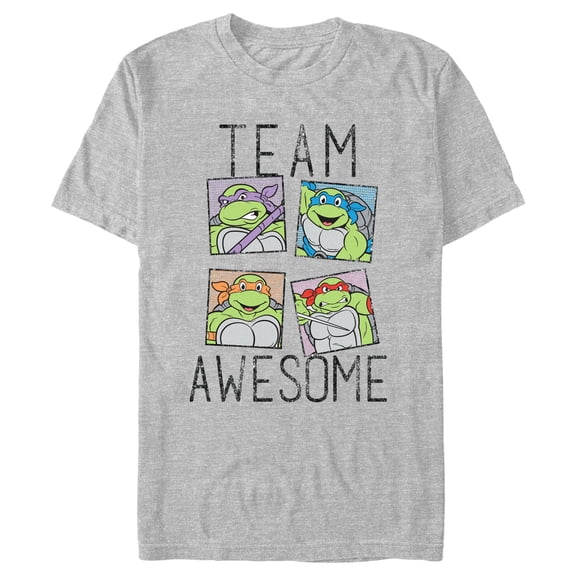 Men's Teenage Mutant Ninja Turtles Distressed Team Awesome Portraits Graphic Tee Athletic Heather 2X Large