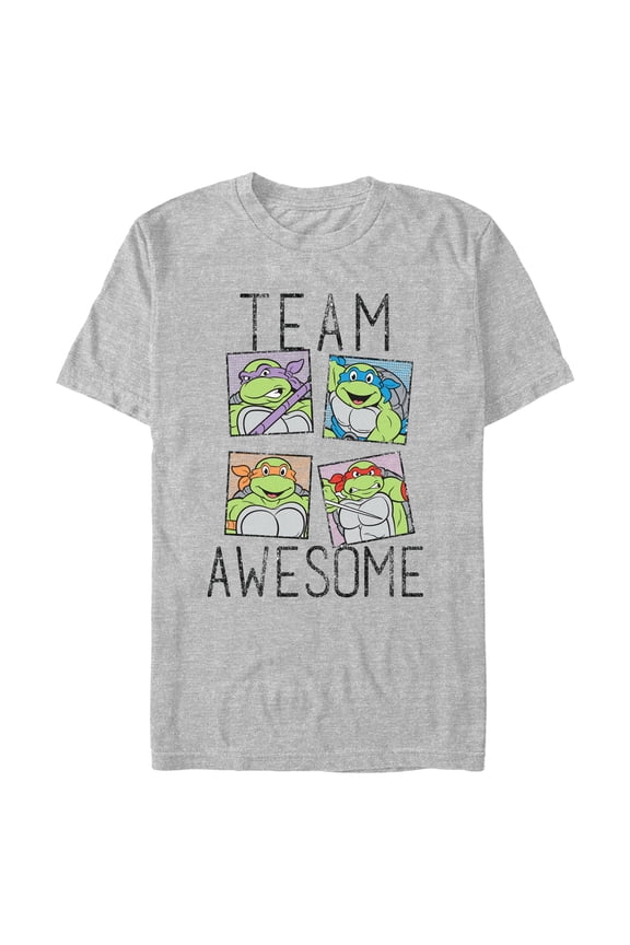 Men's Teenage Mutant Ninja Turtles Distressed Team Awesome Portraits Graphic Tee Athletic Heather 3X Large