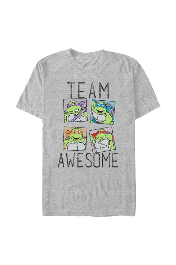 Men's Teenage Mutant Ninja Turtles Distressed Team Awesome Portraits Graphic Tee Athletic Heather Large