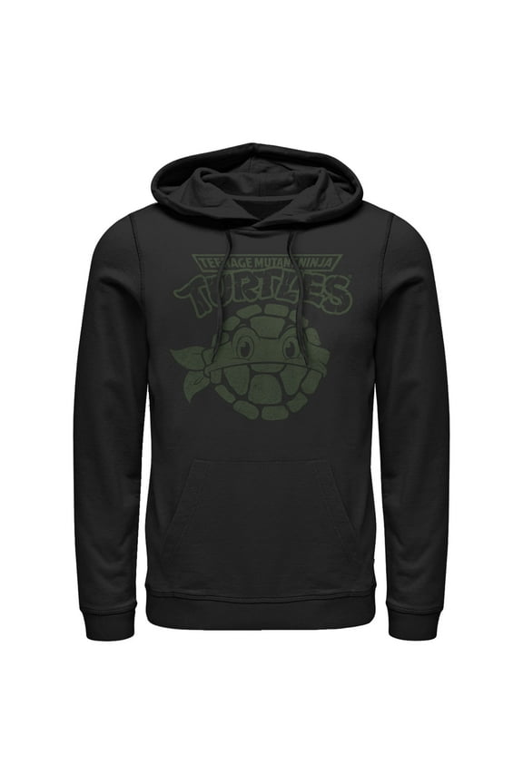 Men's Teenage Mutant Ninja Turtles Donatello Face Logo Pull Over Hoodie Black 2X Large