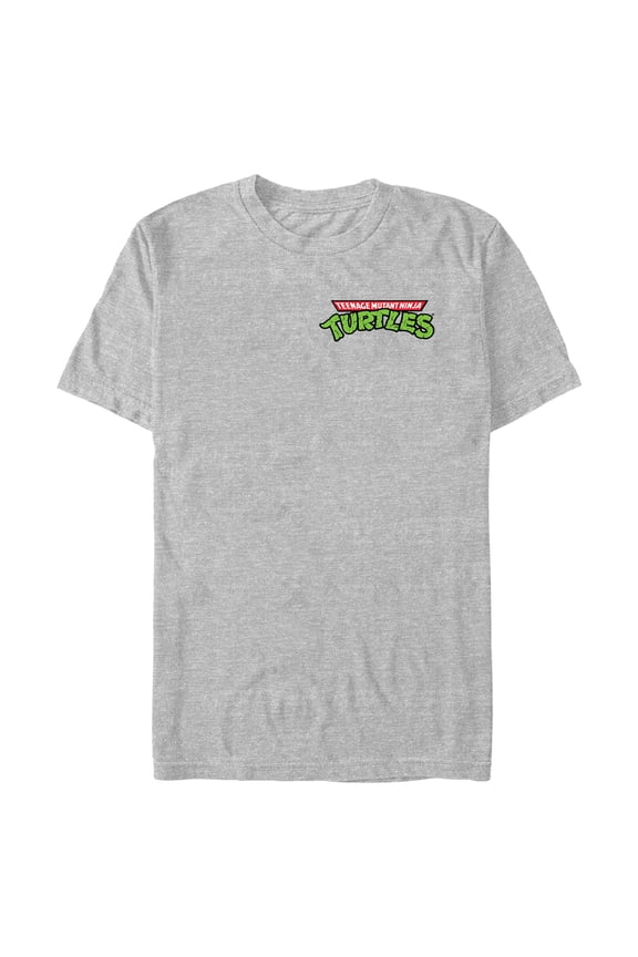Men's Teenage Mutant Ninja Turtles Faux Pocket Classic Logo Graphic Tee Athletic Heather Small