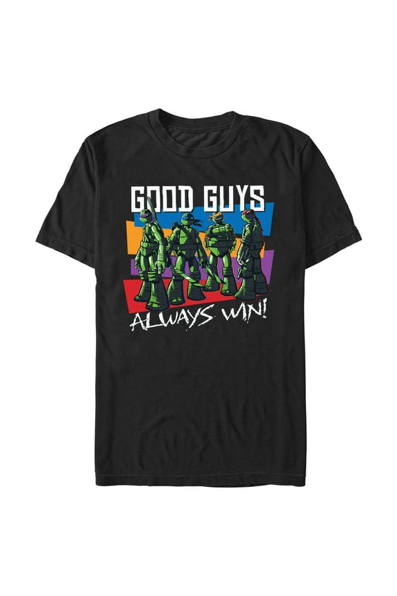 Men's Teenage Mutant Ninja Turtles Good Guys Always Win! Graphic Tee Black Large