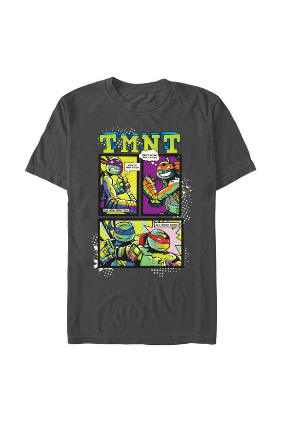 Men's Teenage Mutant Ninja Turtles Green Team Comic Book Graphic T-Shirt