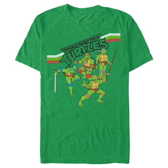 Men's Teenage Mutant Ninja Turtles Group Poses Graphic Tee Kelly Heather Small