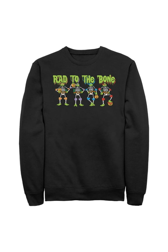 Men's Teenage Mutant Ninja Turtles Halloween Rad to the Bone Sweatshirt Black 2X Large