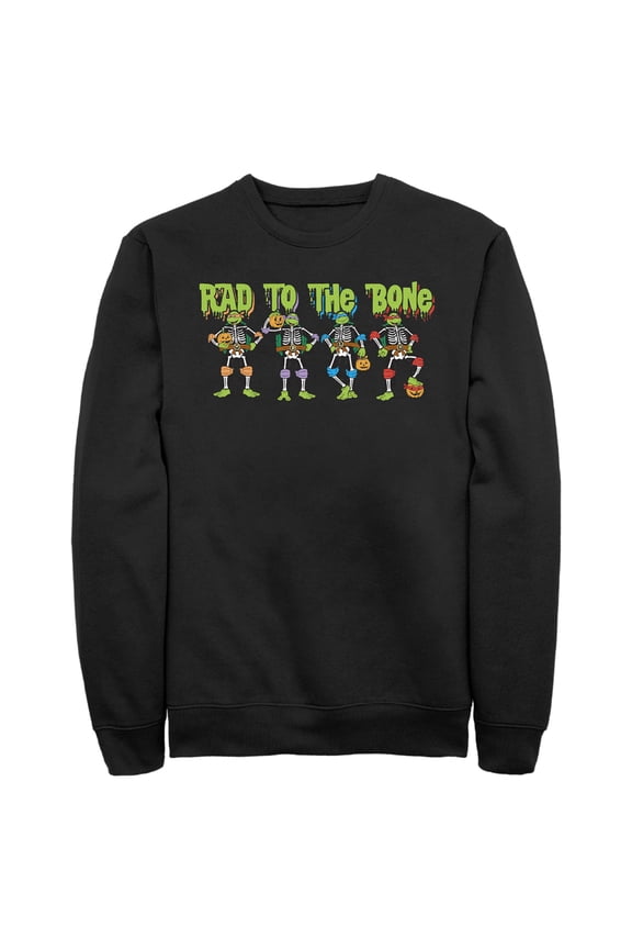 Men's Teenage Mutant Ninja Turtles Halloween Rad to the Bone Sweatshirt Black Large