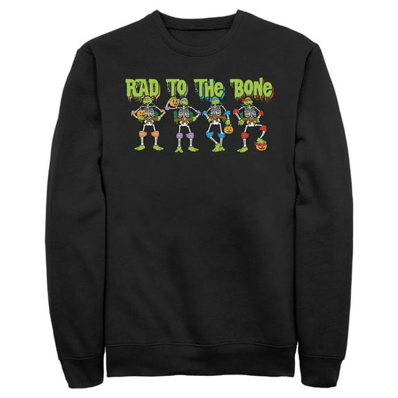 Men's Teenage Mutant Ninja Turtles Halloween Rad to the Bone Sweatshirt Black X Large
