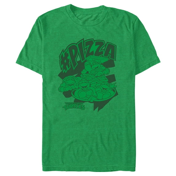 Men's Teenage Mutant Ninja Turtles Hashtag Pizza Group Shot Graphic Tee Kelly Heather Medium