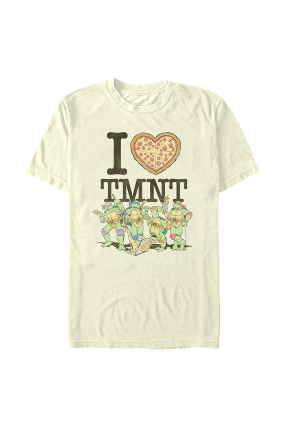Men's Teenage Mutant Ninja Turtles I Heart TMNT Graphic Tee Beige Medium