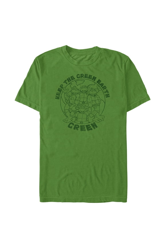 Men's Teenage Mutant Ninja Turtles Keep the Earth Green  Graphic Tee Kelly Green Large