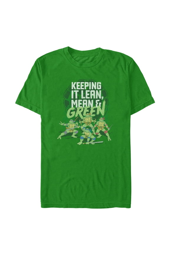 Men's Teenage Mutant Ninja Turtles Keeping It Lean, Mean, and Green  Graphic Tee Kelly Green Large