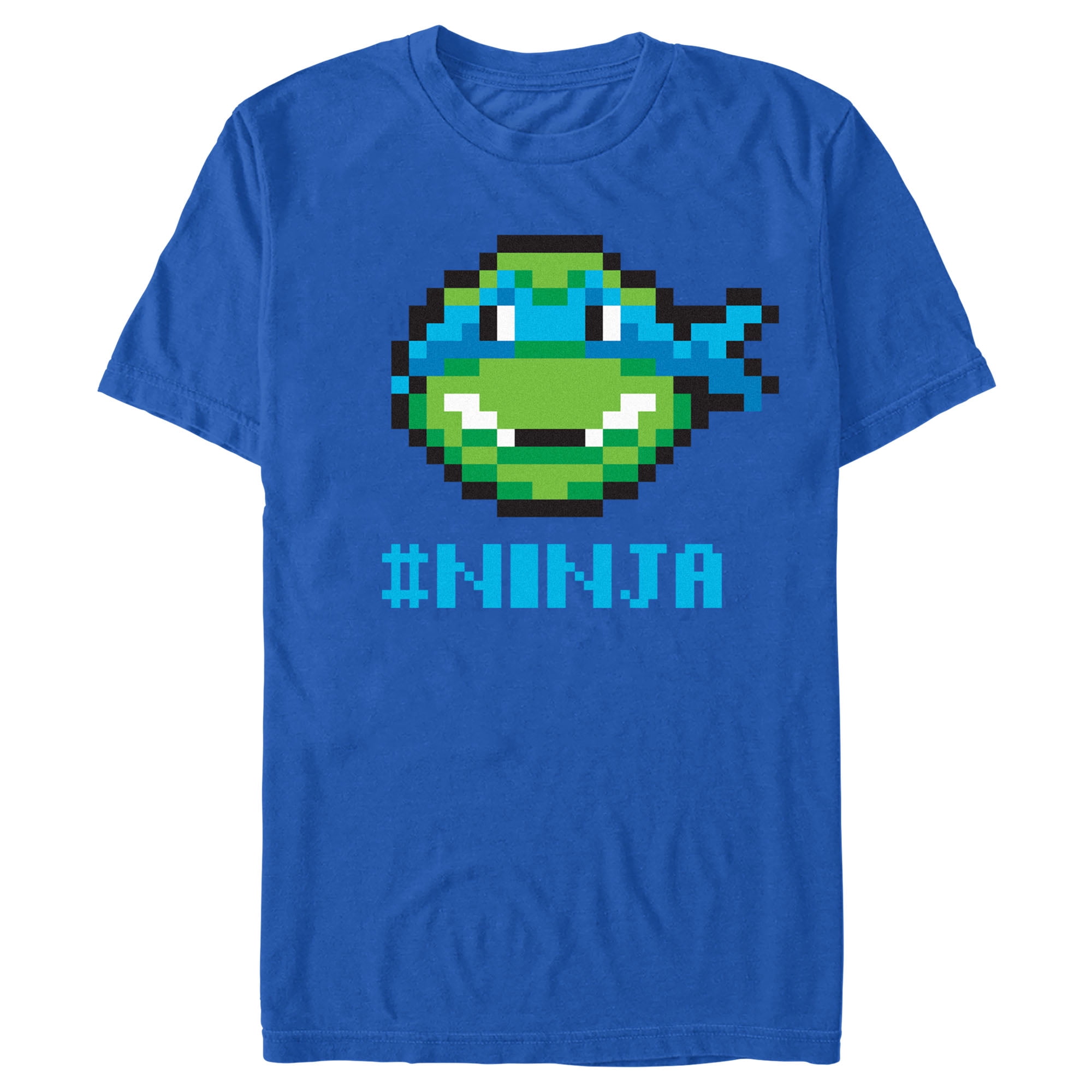 Men's Teenage Mutant Ninja Turtles Leonardo 8-Bit Face Graphic T-Shirt -  Walmart.com, image size:2000x2000