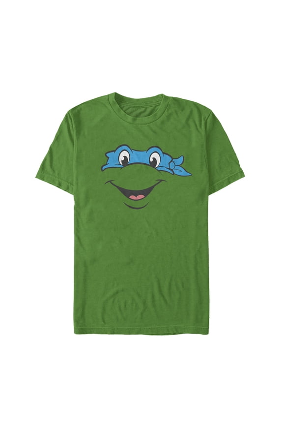 Men's Teenage Mutant Ninja Turtles Leonardo Face Graphic Tee Kelly Green Small