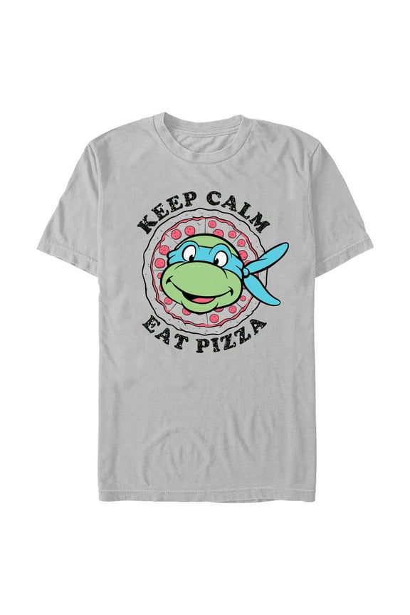 Men's Teenage Mutant Ninja Turtles Leonardo Keep Calm Eat Pizza Graphic T-Shirt