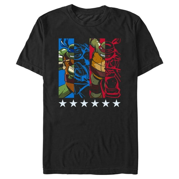 Men's Teenage Mutant Ninja Turtles Leonardo and Raphael Half Faces Graphic T-Shirt
