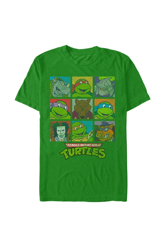 Men's Teenage Mutant Ninja Turtles Main Characters Distressed Portraits Graphic T-Shirt