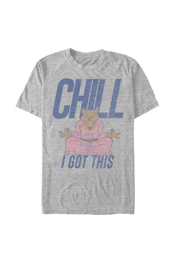 Men's Teenage Mutant Ninja Turtles Master Splinter Chill Graphic Tee Athletic Heather Medium