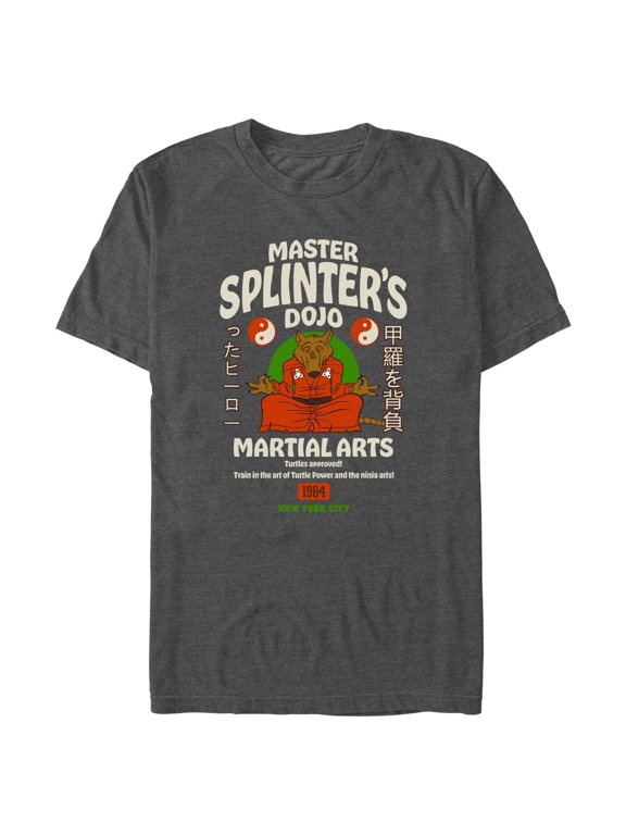 Men's Teenage Mutant Ninja Turtles Master Splinter's Dojo Martial Arts Graphic Tee Charcoal Heather X Large
