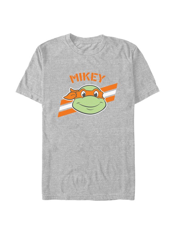 Men's Teenage Mutant Ninja Turtles Michelangelo Face Portrait Graphic Tee Athletic Heather Medium