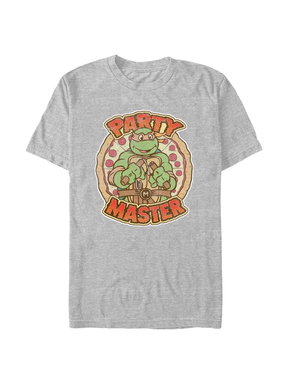 Men's Teenage Mutant Ninja Turtles Michelangelo Party Master Graphic Tee Athletic Heather 3X Large