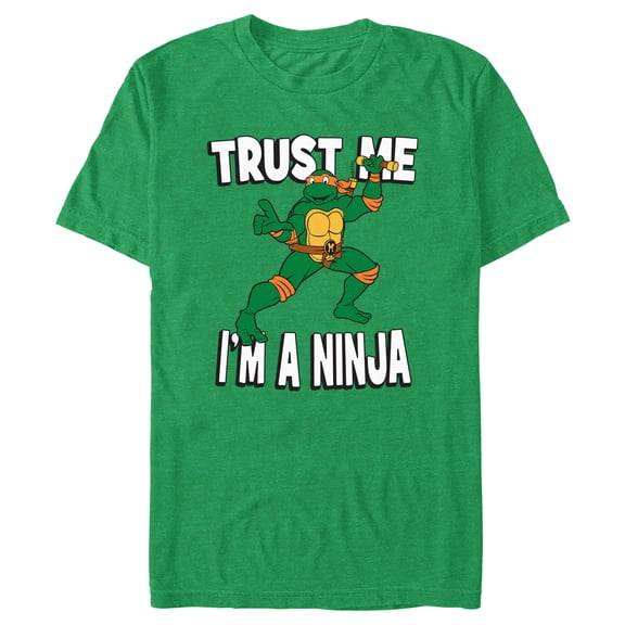 Men's Teenage Mutant Ninja Turtles Michelangelo Trust Me I'm a Ninja Graphic Tee Kelly Heather X Large