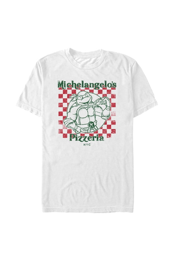 Men's Teenage Mutant Ninja Turtles Michelangelo's Pizzeria  Graphic Tee White Large
