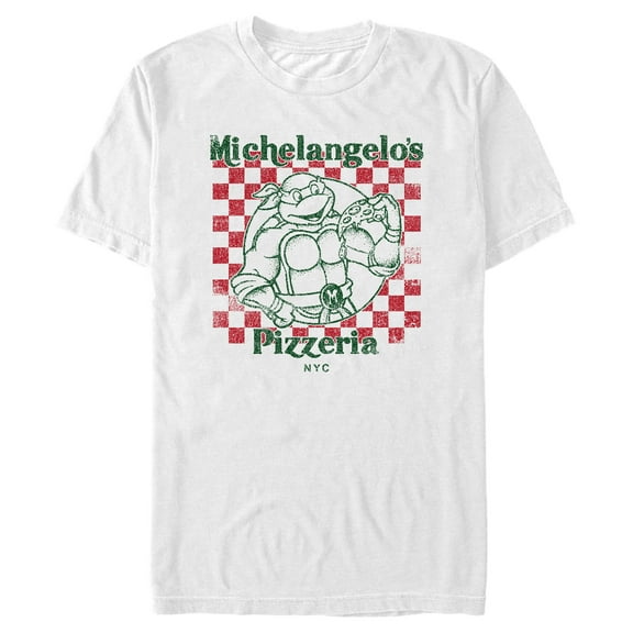 Men's Teenage Mutant Ninja Turtles Michelangelo's Pizzeria Graphic Tee White Medium