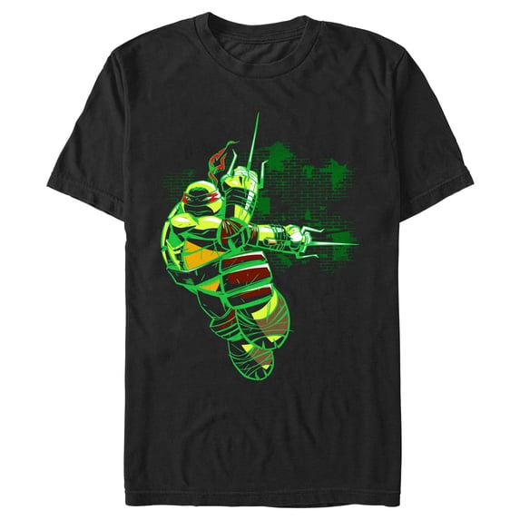 Men's Teenage Mutant Ninja Turtles Neon Raphael Fight Graphic T-Shirt