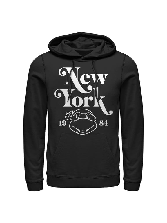 Men's Teenage Mutant Ninja Turtles New York Lined Donatello Pull Over Hoodie Black Large